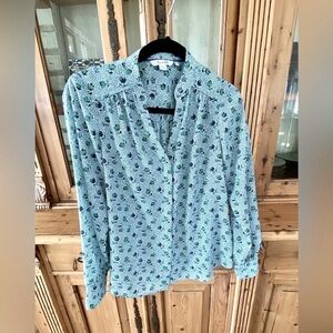 Boden Meadow green and blue floral blouse, Size 6 (M)